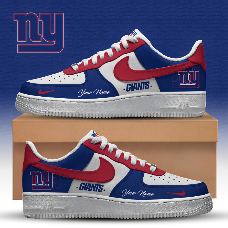 [SPECIAL OFFER] NEW CUSTOMIZED NFL32 NYG NEW YORK GIANTS AF1 SNEAKERS