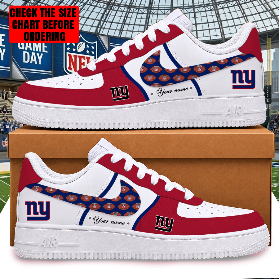 [SPECIAL OFFER] NEW CUSTOMIZED NFL32 NYG NEW YORK GIANTS AF1 SHOES
