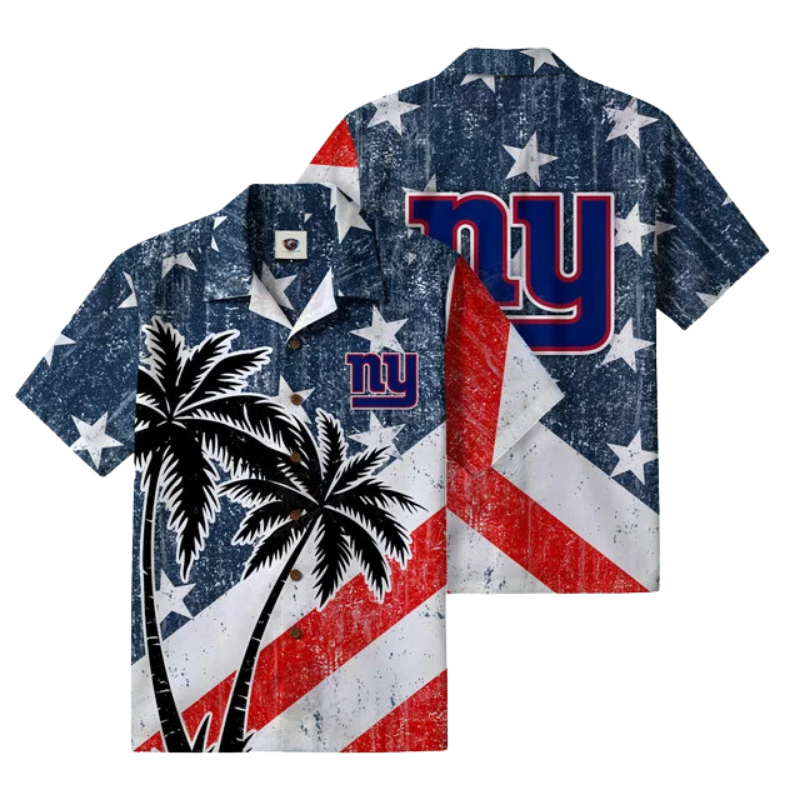 [SPECIAL OFFER] NEW CUSTOMIZED NFL32 NYG NEW YORK GIANTS PATRIOTIC 250 USA HAWAIIAN SHIRT