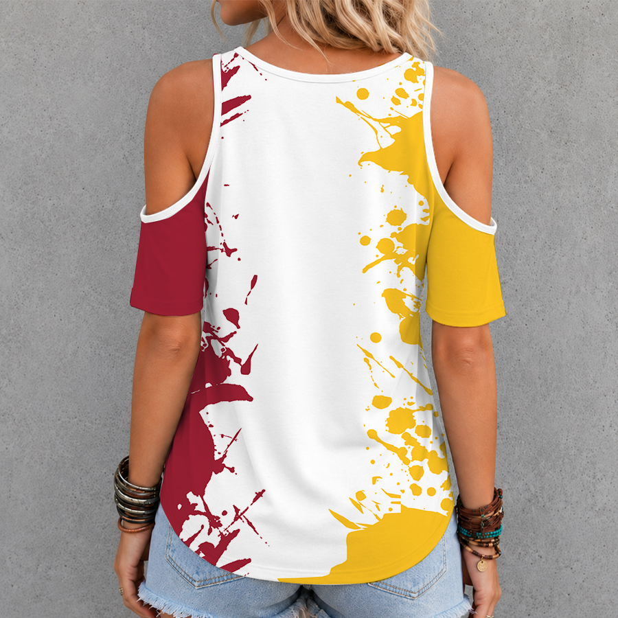[FAN FAVORITE] NEW CUSTOMIZED NCAA FBS32 USC USC TROJANS CRISS CROSS V-NECK TOP