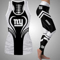 [SPECIAL OFFER] NEW CUSTOMIZED NFL32 NYG NEW YORK GIANTS HOLLOW TANK TOP & LEGGINGS SET