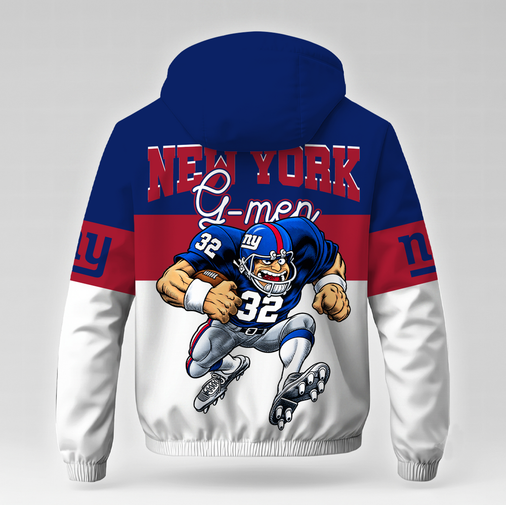 [SPECIAL OFFER] NEW CUSTOMIZED NFL32 NYG NEW YORK GIANTS WINDBREAKER JACKET