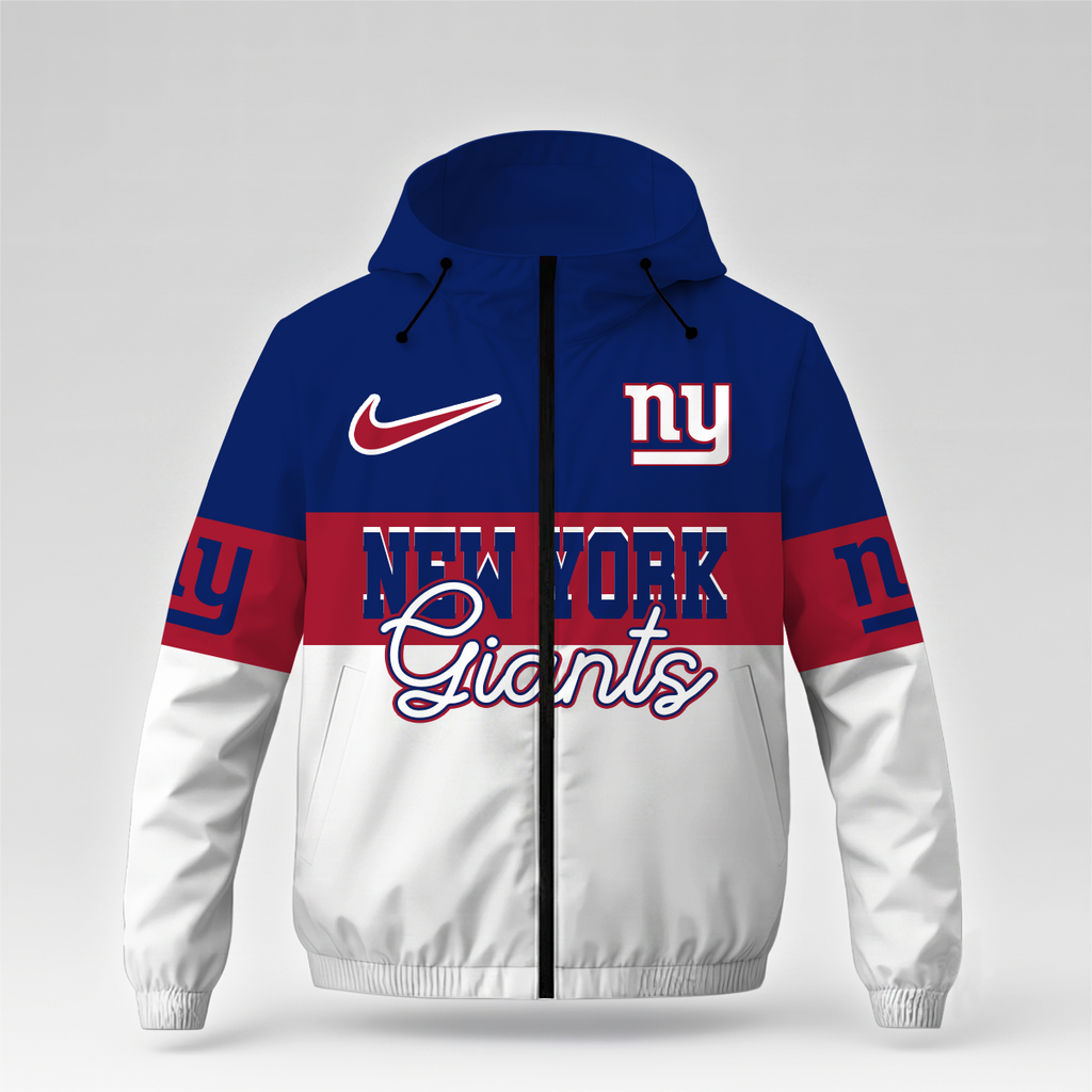 [SPECIAL OFFER] NEW CUSTOMIZED NFL32 NYG NEW YORK GIANTS WINDBREAKER JACKET