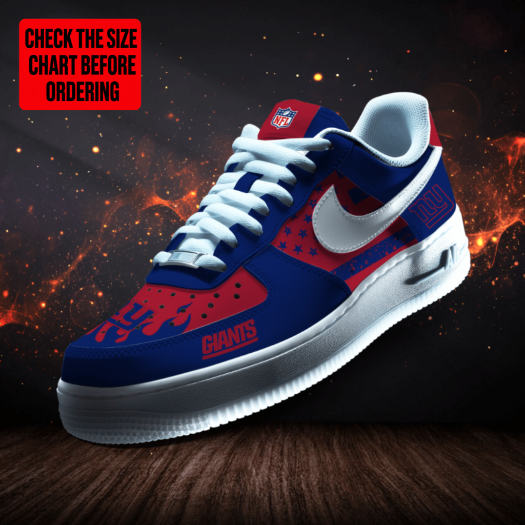 [SPECIAL OFFER] NEW CUSTOMIZED NFL32 NYG NEW YORK GIANTS AF1 SNEAKERS