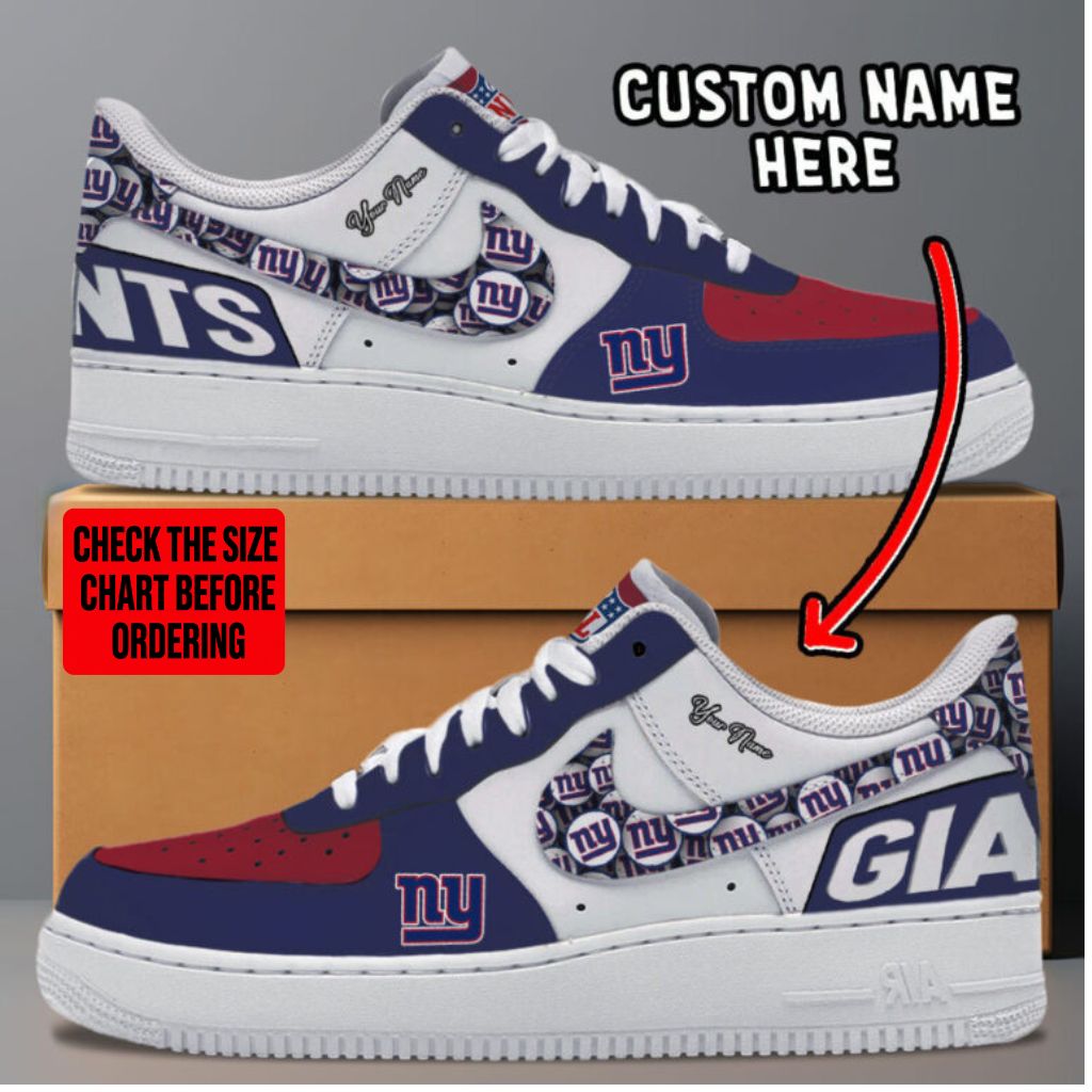 [SPECIAL OFFER] NEW CUSTOMIZED NFL32 NYG NEW YORK GIANTS AF1 SNEAKERS