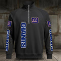 [SPECIAL OFFER] NEW CUSTOMIZED NFL32 NYG NEW YORK GIANTS MEN'S MULTICOLOR QUARTER-ZIP PULLOVER