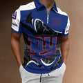 [SPECIAL OFFER] NEW CUSTOMIZED NFL32 NYG NEW YORK GIANTS ZIP POLO SHIRT