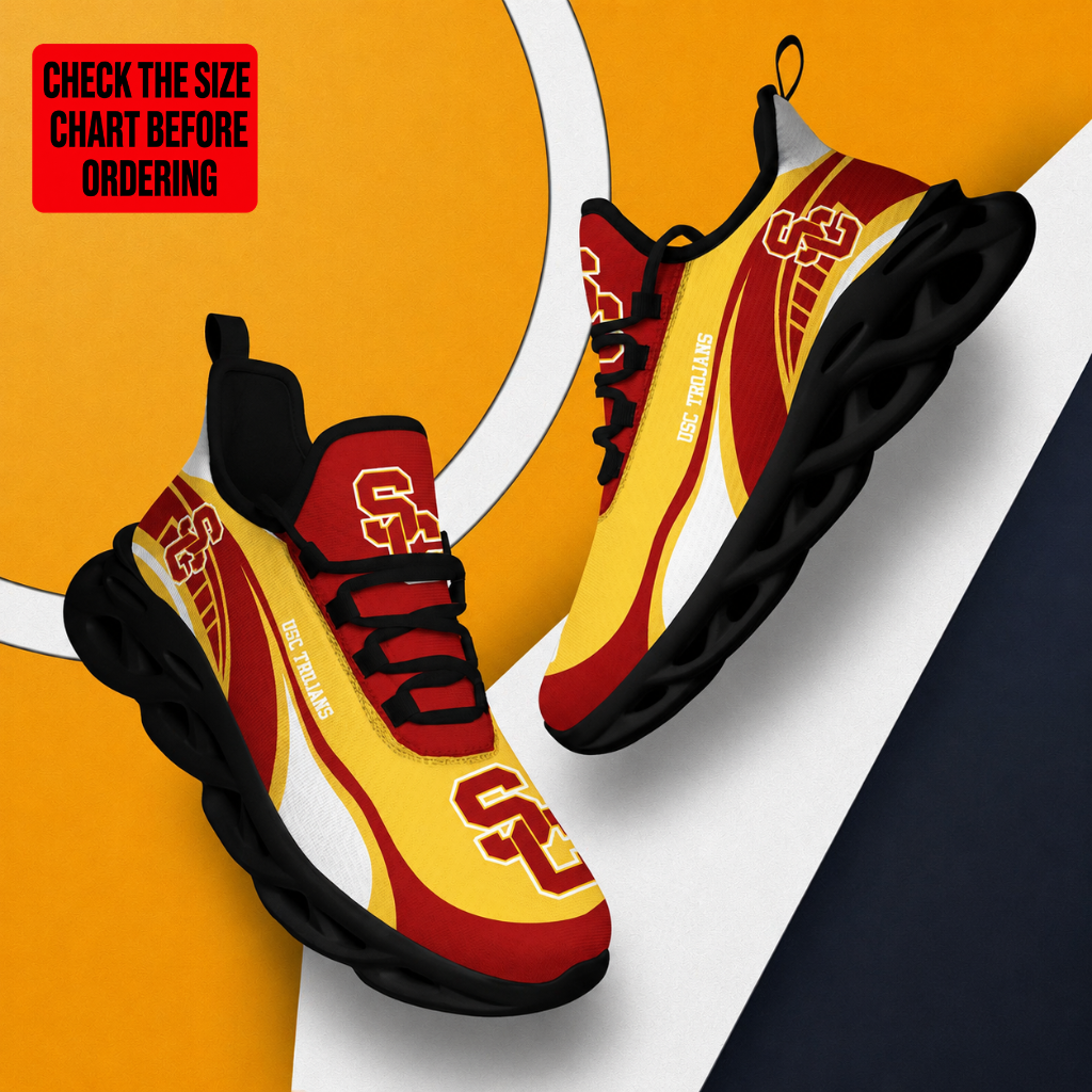 [FAN FAVORITE] NEW CUSTOMIZED NCAA FBS32 USC USC TROJANS CLUNKY SNEAKERS