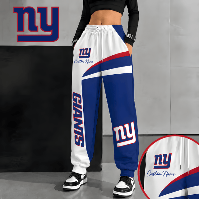 [SPECIAL OFFER] NEW CUSTOMIZED NFL32 NYG NEW YORK GIANTS SWEATPANTS