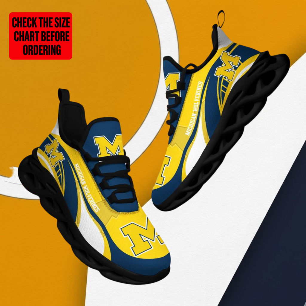 [FAN FAVORITE] NEW CUSTOMIZED NCAA FBS03 MIW MICHIGAN WOLVERINES CLUNKY SNEAKERS