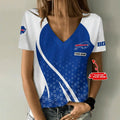 [SPECIAL OFFER] NEW CUSTOMIZED NFL03 BFB BUFFALO BILLS V-NECK FEMALE SHIRT