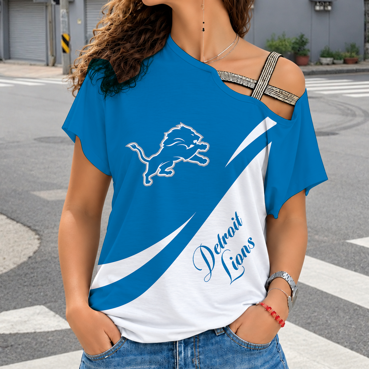 [SPECIAL OFFER] NEW CUSTOMIZED NFL04 DTL DETROIT LIONS SHOULDER SHIRT