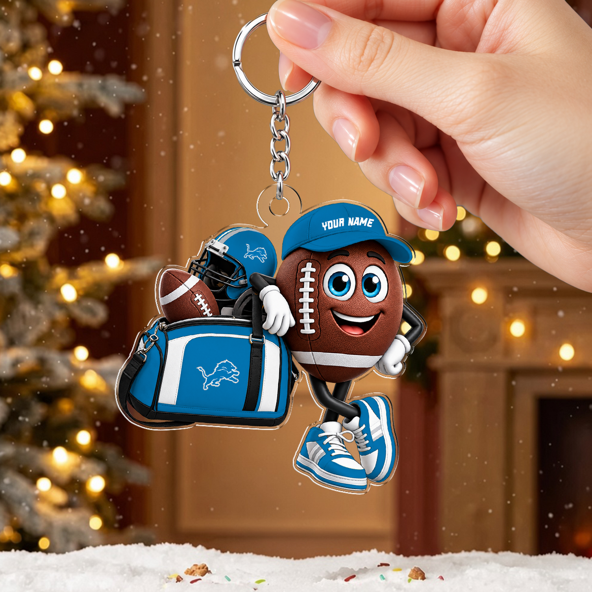 [SPECIAL OFFER] NEW CUSTOMIZED NFL04 DTL DETROIT LIONS ACRYLIC KEYCHAIN
