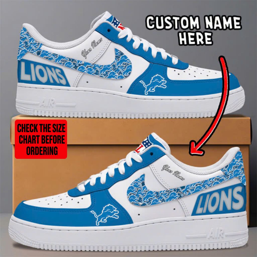[SPECIAL OFFER] NEW CUSTOMIZED NFL04 DTL DETROIT LIONS AF1 SNEAKERS