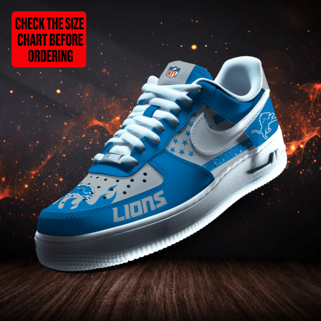 [SPECIAL OFFER] NEW CUSTOMIZED NFL04 DTL DETROIT LIONS AF1 SNEAKERS