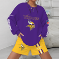 [SPECIAL OFFER] NEW CUSTOMIZED NFL05 MVK MINNESOTA VIKINGS UNISEX SWEATSHIRT & SHORTS SET