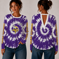 [SPECIAL OFFER] NEW CUSTOMIZED NFL05 MVK MINNESOTA VIKINGS WOMEN'S BACK V-CUT LONG-SLEEVE SHIRT
