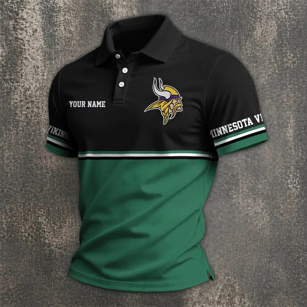 [SPECIAL OFFER] NEW CUSTOMIZED NFL05 MVK MINNESOTA VIKINGS POLO SHIRT