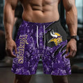 [SPECIAL OFFER] NEW CUSTOMIZED NFL05 MVK MINNESOTA VIKINGS SHORT PANTS