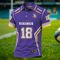 [SPECIAL OFFER] NEW CUSTOMIZED NFL05 MVK MINNESOTA VIKINGS POLO SHIRT