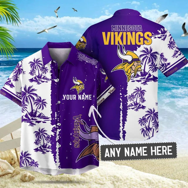 [SPECIAL OFFER] NEW CUSTOMIZED NFL05 MVK MINNESOTA VIKINGS UNISEX HAWAIIAN SHIRT & SHORTS SET