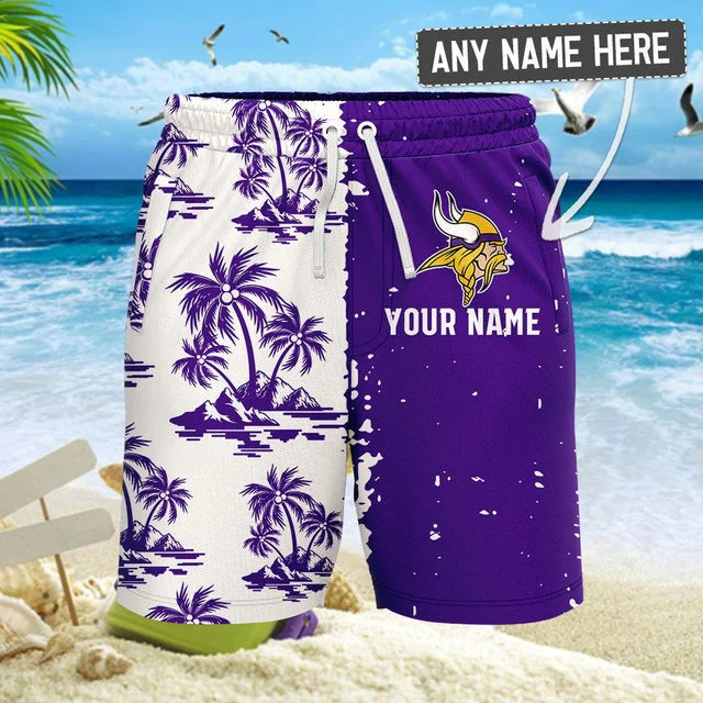 [SPECIAL OFFER] NEW CUSTOMIZED NFL05 MVK MINNESOTA VIKINGS UNISEX HAWAIIAN SHIRT & SHORTS SET
