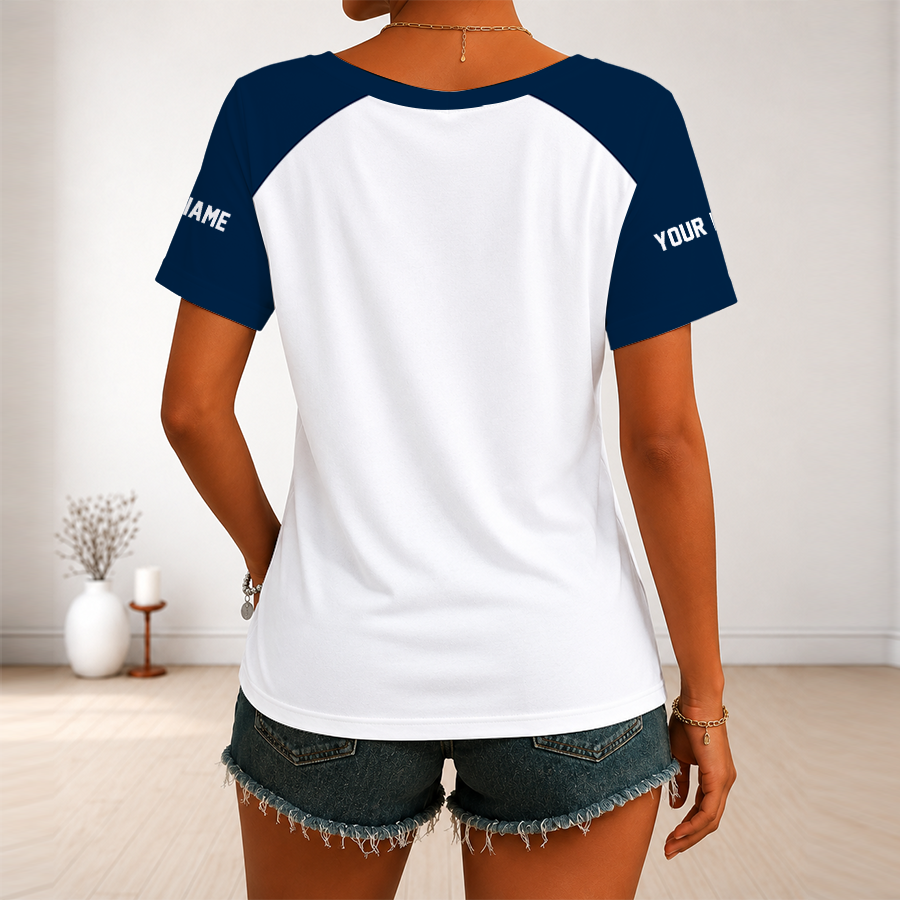 [SPECIAL OFFER] NEW CUSTOMIZED NFL06 SSH SEATLLE SEAHAWKS V-NECK FEMALE SHIRT