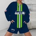 [SPECIAL OFFER] NEW CUSTOMIZED NFL06 SSH SEATTLE SEAHAWKS UNISEX SWEATSHIRT & SHORTS SET