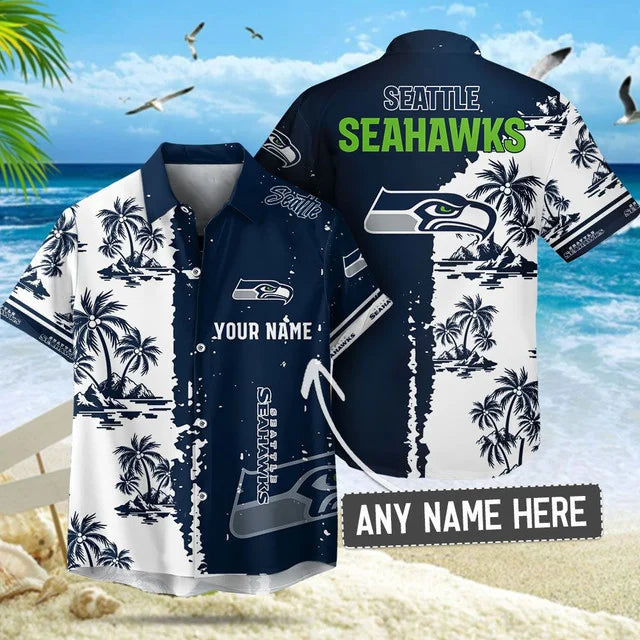 [SPECIAL OFFER] NEW CUSTOMIZED NFL06 SSH SEATTLE SEAHAWKS UNISEX HAWAIIAN SHIRT & SHORTS SET