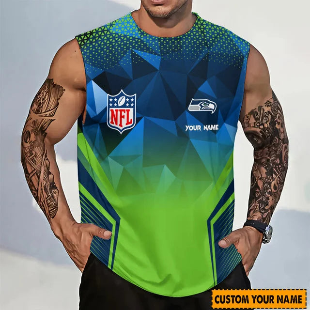 [SPECIAL OFFER] NEW CUSTOMIZED NFL06 SSH SEATTLE SEAHAWKS MEN'S GYM SHIRT