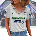 [SPECIAL OFFER] NEW CUSTOMIZED NFL06 SSH SEATTLE SEAHAWKS V-NECK SHIRT
