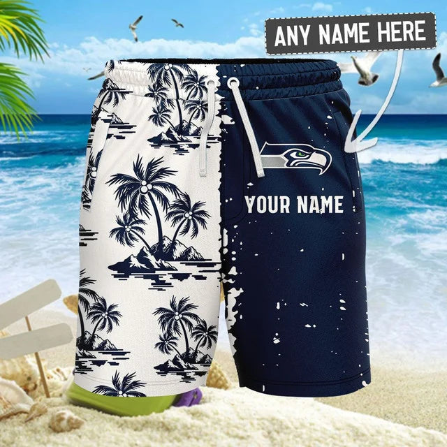 [SPECIAL OFFER] NEW CUSTOMIZED NFL06 SSH SEATTLE SEAHAWKS UNISEX HAWAIIAN SHIRT & SHORTS SET