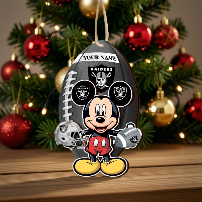[SPECIAL OFFER] NEW CUSTOMIZED NFL07 LVR LAS VEGAS RAIDERS CHRISTMAS ACRYLIC ORNAMENT