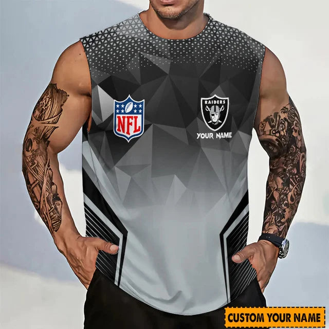 [SPECIAL OFFER] NEW CUSTOMIZED NFL07 LVR LAS VEGAS RAIDERS MEN'S GYM SHIRT