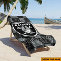 [SPECIAL OFFER] NEW CUSTOMIZED NFL07 LVR LAS VEGAS RAIDERS BEACH TOWEL