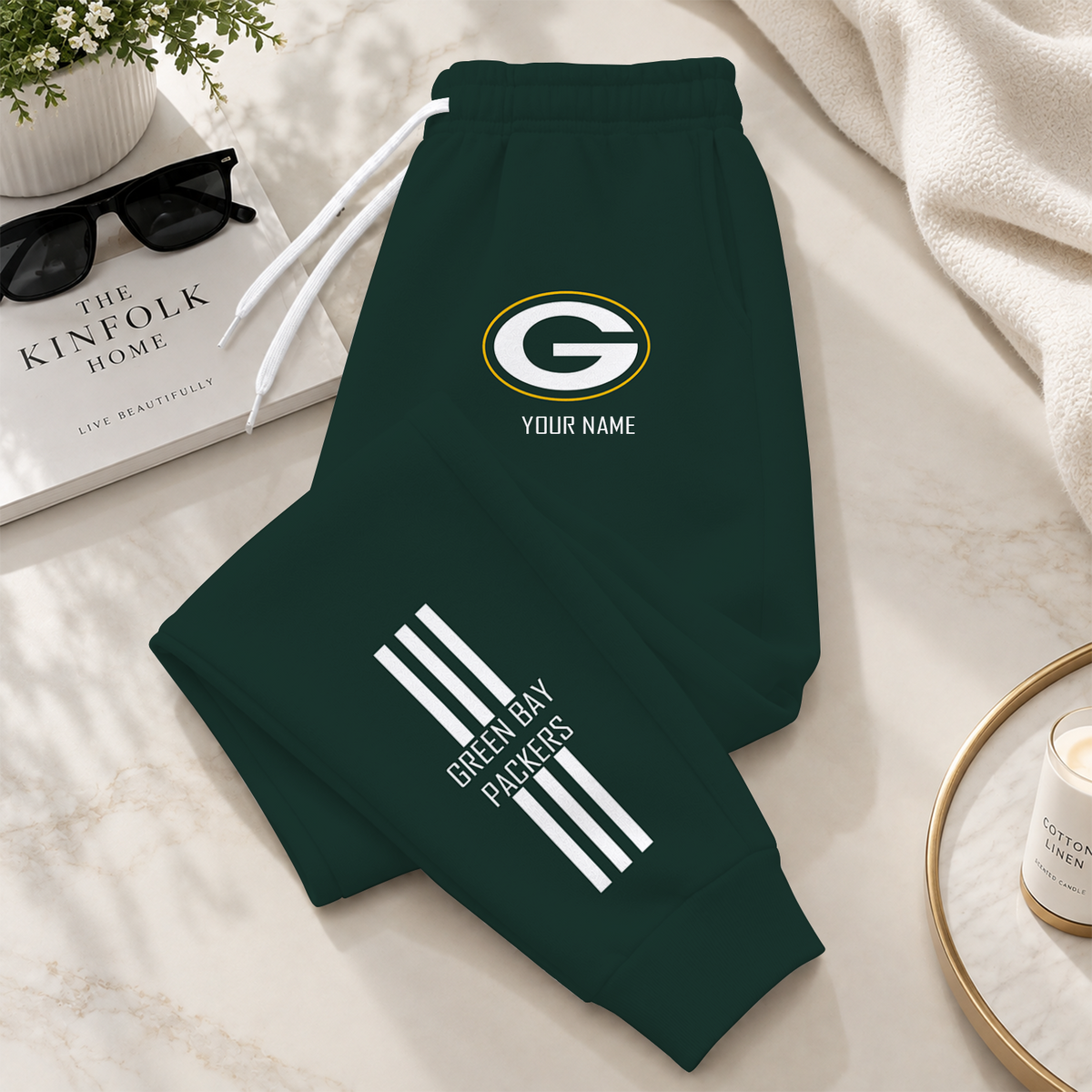 [SPECIAL OFFER] NEW CUSTOMIZED NFL08 GBP GREEN BAY PACKERS SWEATPANTS