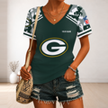 [SPECIAL OFFER] NEW CUSTOMIZED NFL08 GBP GREEN BAY PACKERS V-NECK FEMALE SHIRT