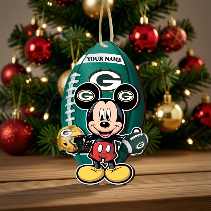 [SPECIAL OFFER] NEW CUSTOMIZED NFL08 GBP GREEN BAY PACKERS CHRISTMAS ACRYLIC ORNAMENT