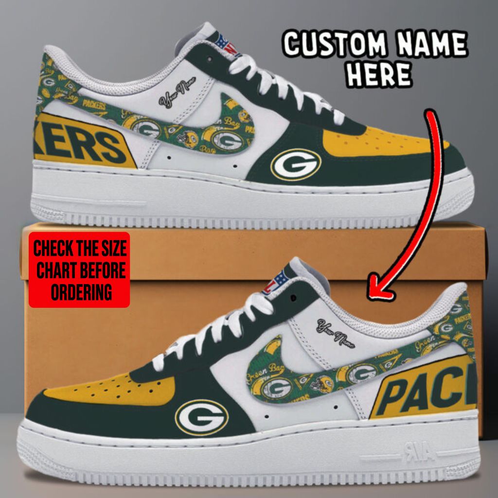 [SPECIAL OFFER] NEW CUSTOMIZED NFL08 GBP GREEN BAY PACKERS AF1 SNEAKERS
