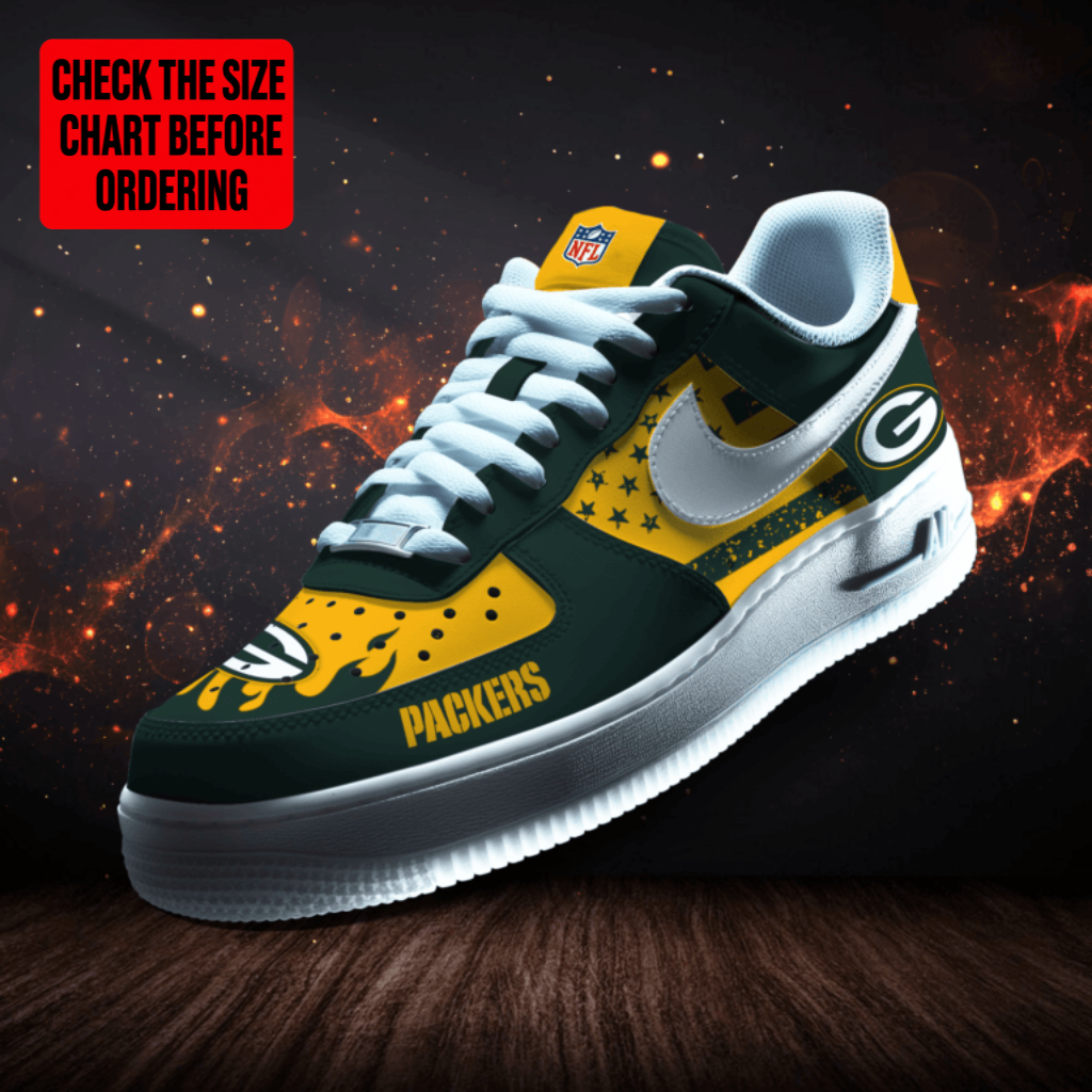 [SPECIAL OFFER] NEW CUSTOMIZED NFL08 GBP GREEN BAY PACKERS AF1 SNEAKERS