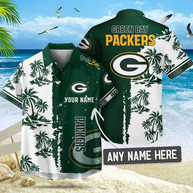 [SPECIAL OFFER] NEW CUSTOMIZED NFL08 GBP GREEN BAY PACKERS UNISEX HAWAIIAN SHIRT & SHORTS SET