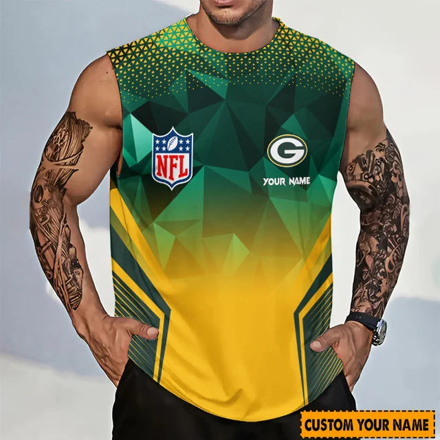 [SPECIAL OFFER] NEW CUSTOMIZED NFL08 GBP GREEN BAY PACKERS MEN'S GYM SHIRT
