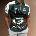 [SPECIAL OFFER] NEW CUSTOMIZED NFL08 GBP GREEN BAY PACKERS ZIP POLO SHIRT