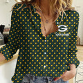 [SPECIAL OFFER] NEW CUSTOMIZED NFL08 GBP GREEN BAY PACKERS WOMEN CASUAL SHIRT