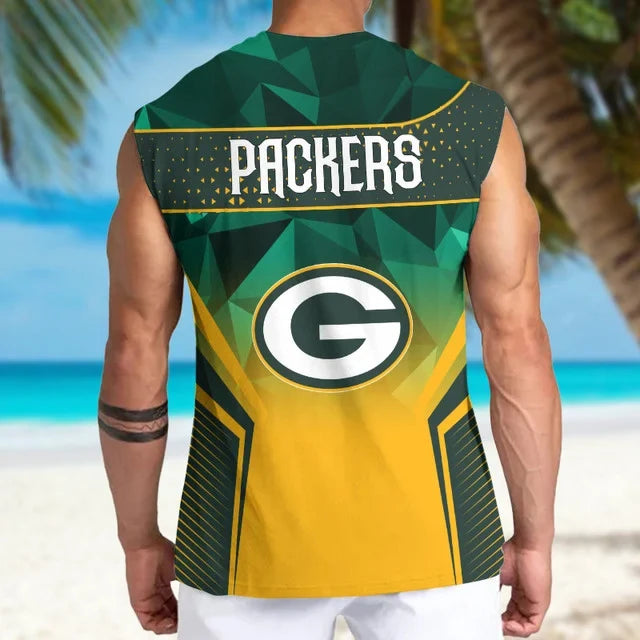 [SPECIAL OFFER] NEW CUSTOMIZED NFL08 GBP GREEN BAY PACKERS MEN'S GYM SHIRT