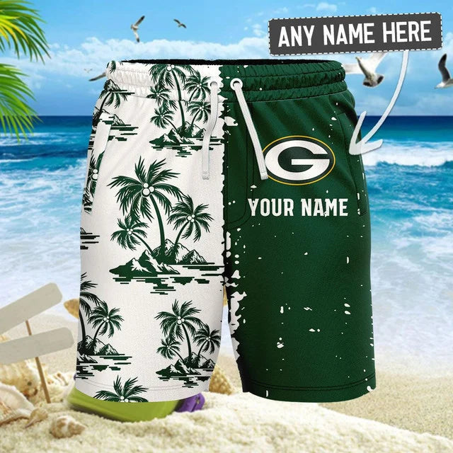 [SPECIAL OFFER] NEW CUSTOMIZED NFL08 GBP GREEN BAY PACKERS UNISEX HAWAIIAN SHIRT & SHORTS SET
