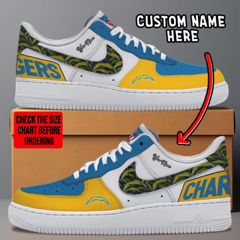 [SPECIAL OFFER] NEW CUSTOMIZED NFL09 LAC LOS ANGELES CHARGERS AF1 SNEAKERS