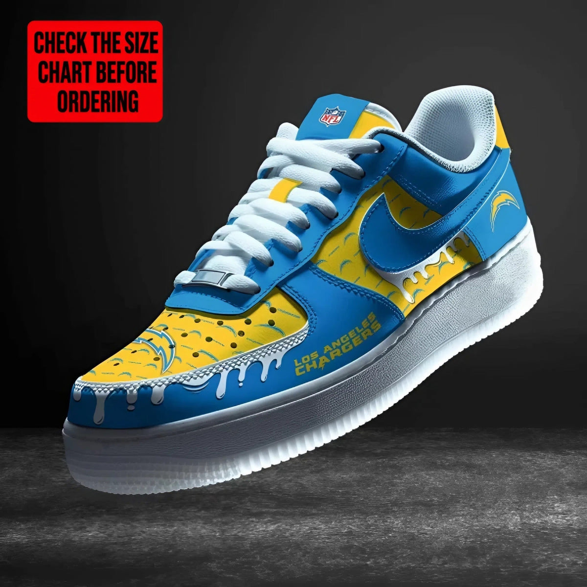 [SPECIAL OFFER] NEW CUSTOMIZED NFL09 LAC LOS ANGELES CHARGERS AF1 SHOES