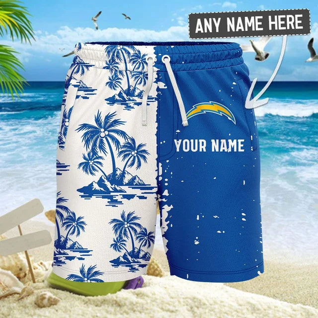 [SPECIAL OFFER] NEW CUSTOMIZED NFL09 LAC LOS ANGELES CHARGERS UNISEX HAWAIIAN SHIRT & SHORTS SET