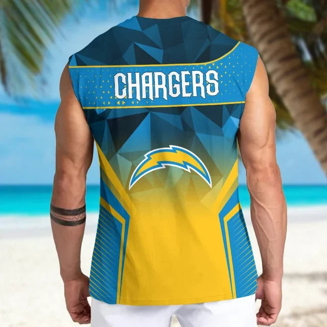 [SPECIAL OFFER] NEW CUSTOMIZED NFL09 LAC LOS ANGELES CHARGERS MEN'S GYM SHIRT